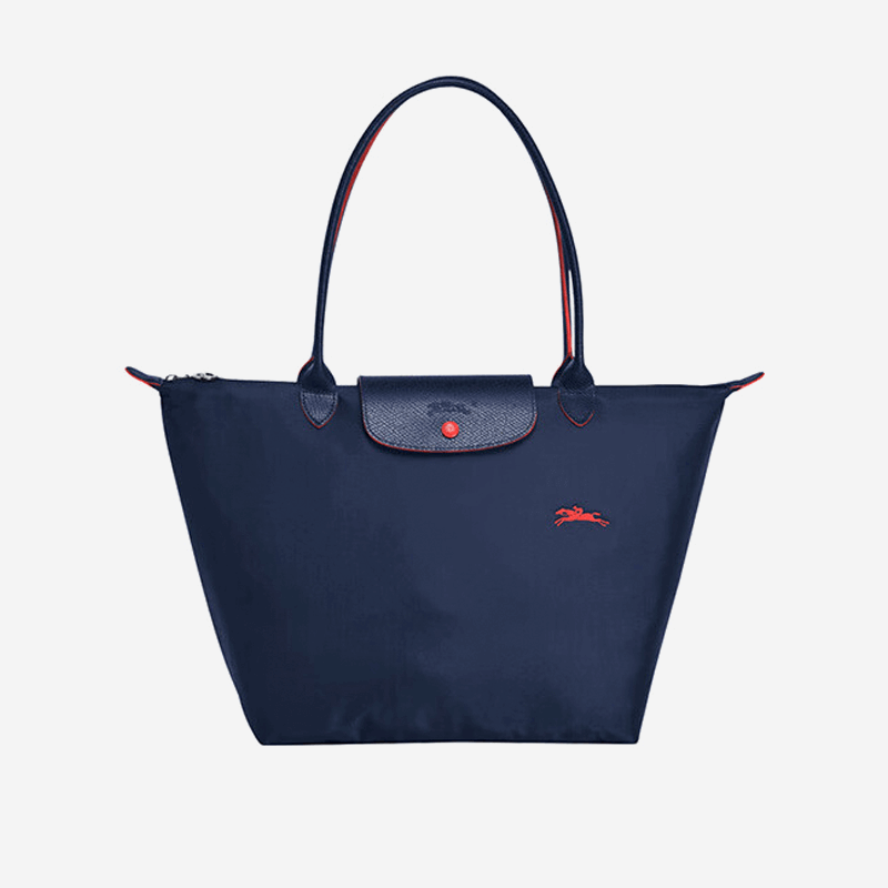 Longchamp Longchamp Nylon Galloping Horse Embroidery Long Handle Large Shoulder Bag 1899 619 Navy Blue